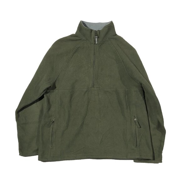 PROSPIRIT Mens L Green Fleece 1/4 Zip Zipped Pockets Pullover Sweatshirt - Picture 1 of 8